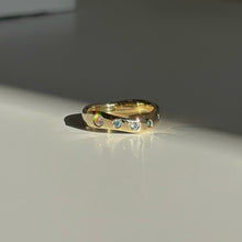 Load image into Gallery viewer, Wavy Gold Band – Diamond & Ocean Hues