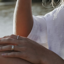 Load image into Gallery viewer, Silver Tide Lines ring