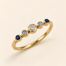 Load image into Gallery viewer, Ocean Diamond & Sapphire Ring