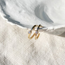 Load image into Gallery viewer, Ocean diamond hoops