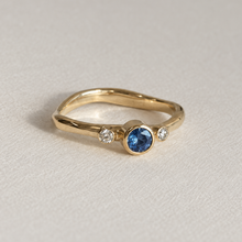 Load image into Gallery viewer, Ocean Blue Sapphire &amp; Ocean Diamond Flo Ring
