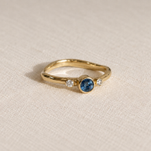 Load image into Gallery viewer, Ocean Blue Sapphire &amp; Ocean Diamond Flo Ring
