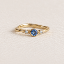 Load image into Gallery viewer, Ocean Blue Sapphire &amp; Ocean Diamond Flo Ring
