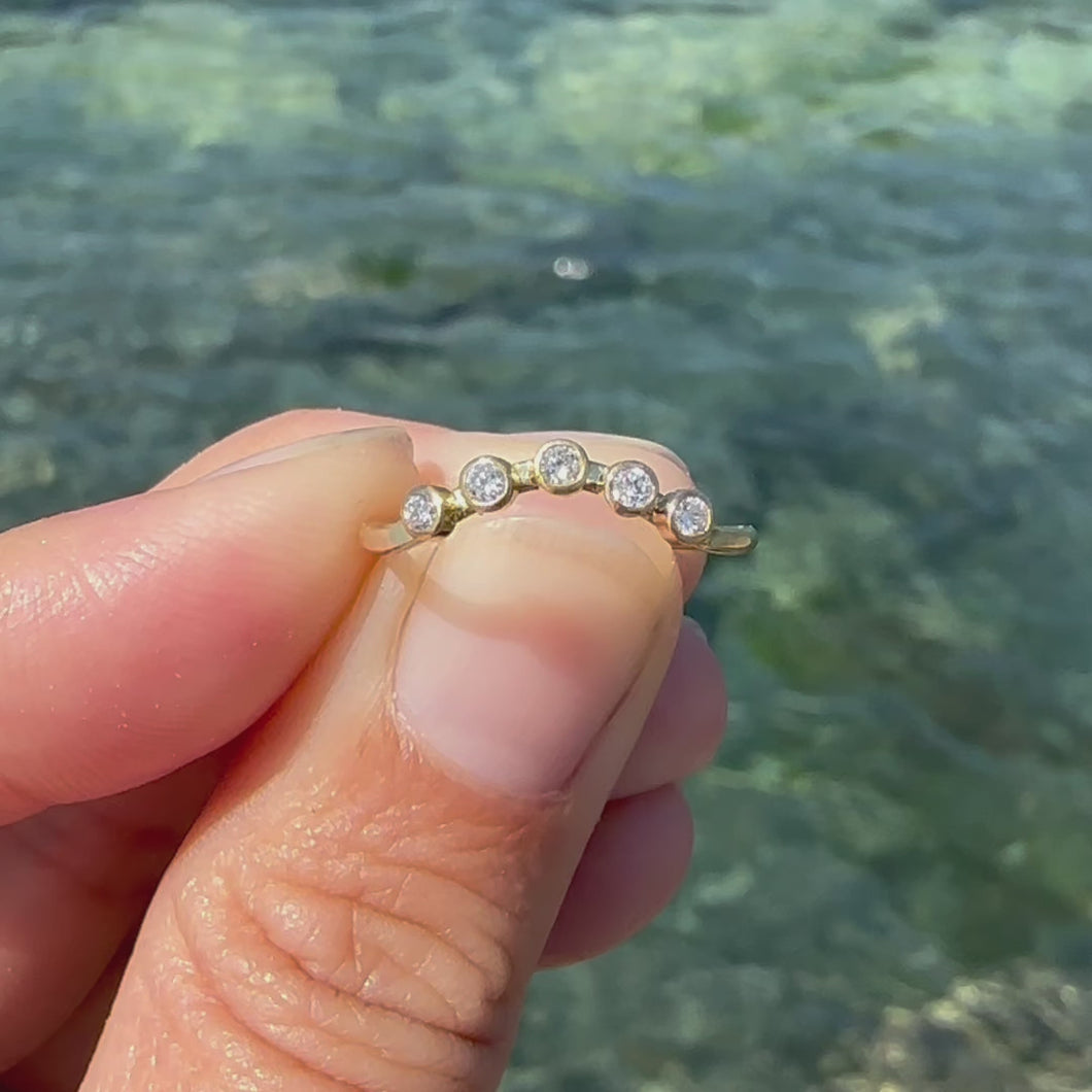 Ocean Diamond Wave Ring