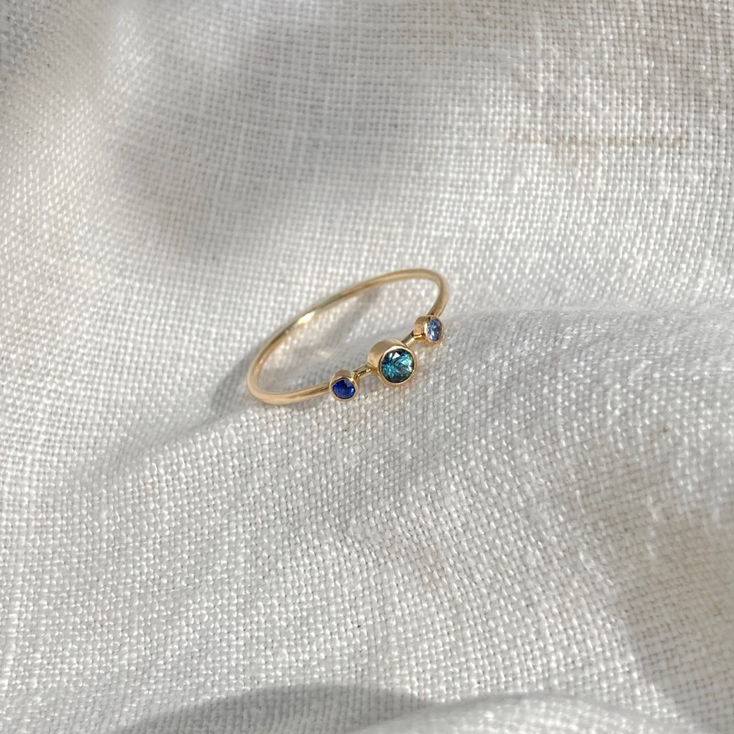 Ocean blue sapphire ring